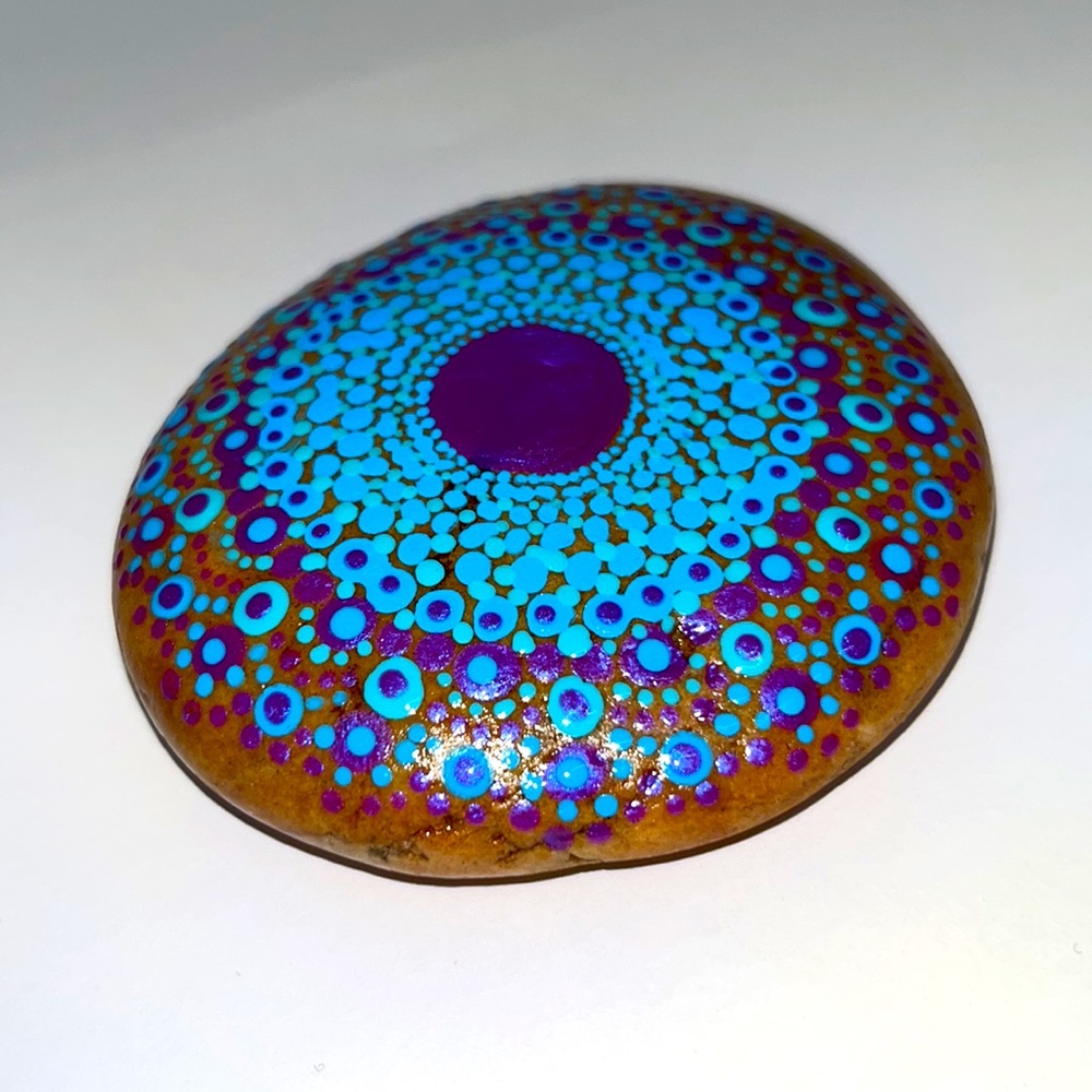 Mandala Art Stone Evening Moon - Picture 3 of 3